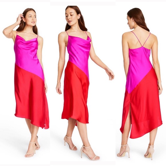 Cushnie Dresses & Skirts - CUSHNIE Target Two-Tone Satin Midi Slip Dress 18W